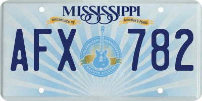 MS license plate AFX782