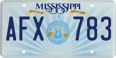 MS license plate AFX783
