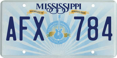 MS license plate AFX784