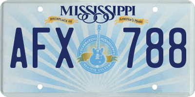 MS license plate AFX788