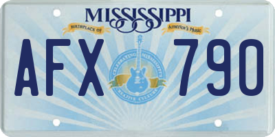 MS license plate AFX790