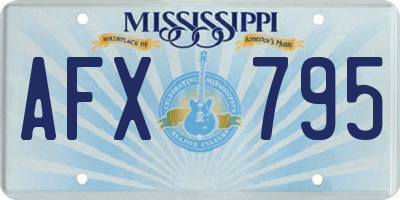 MS license plate AFX795