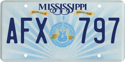 MS license plate AFX797