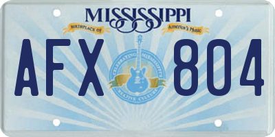 MS license plate AFX804