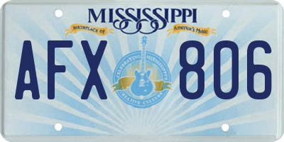 MS license plate AFX806