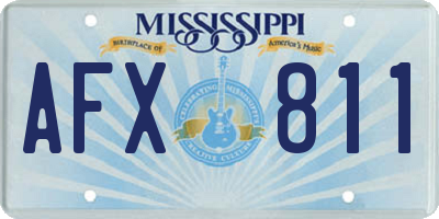 MS license plate AFX811