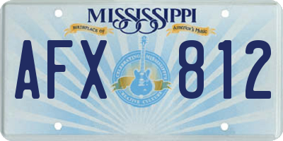 MS license plate AFX812