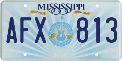 MS license plate AFX813