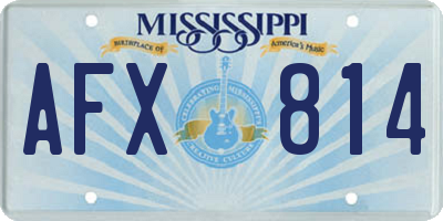 MS license plate AFX814