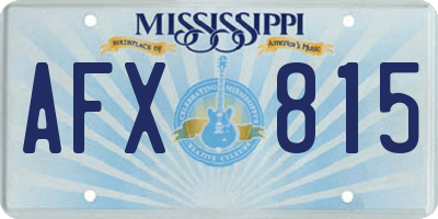 MS license plate AFX815