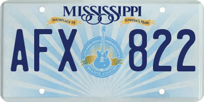 MS license plate AFX822