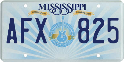 MS license plate AFX825