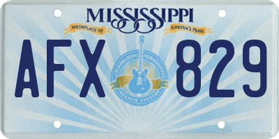 MS license plate AFX829