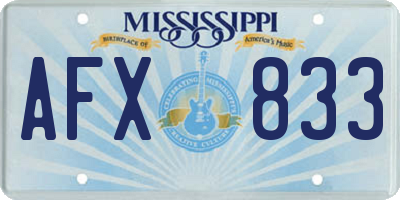MS license plate AFX833