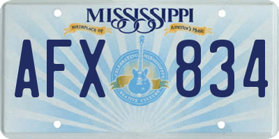 MS license plate AFX834