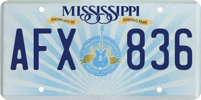 MS license plate AFX836