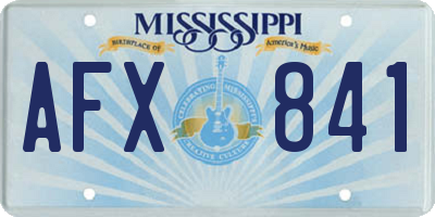 MS license plate AFX841