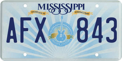 MS license plate AFX843