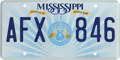 MS license plate AFX846