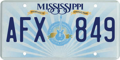 MS license plate AFX849