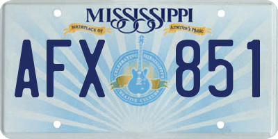 MS license plate AFX851
