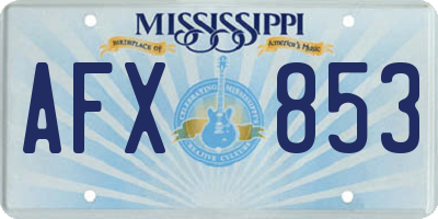 MS license plate AFX853