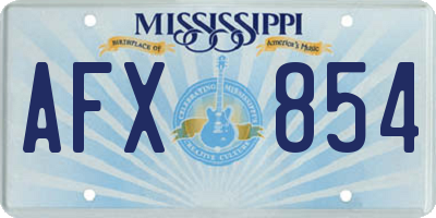 MS license plate AFX854
