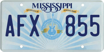 MS license plate AFX855