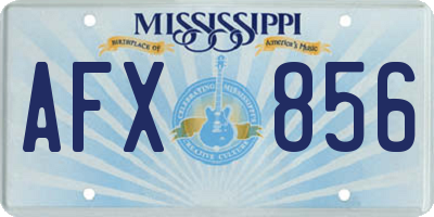 MS license plate AFX856
