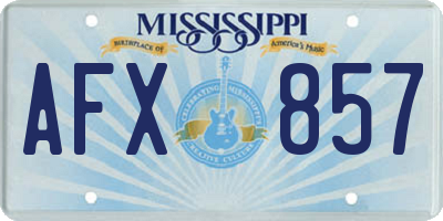 MS license plate AFX857