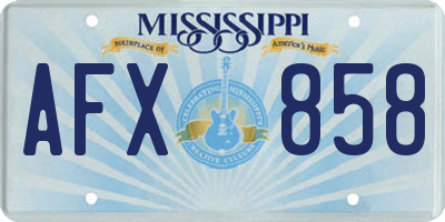 MS license plate AFX858