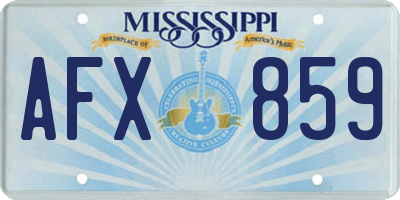 MS license plate AFX859