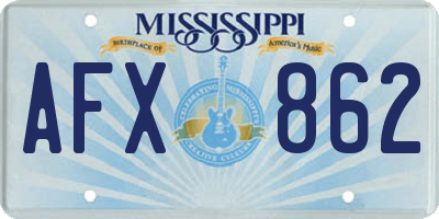 MS license plate AFX862