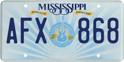 MS license plate AFX868