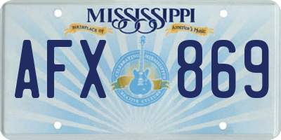 MS license plate AFX869