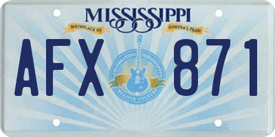 MS license plate AFX871