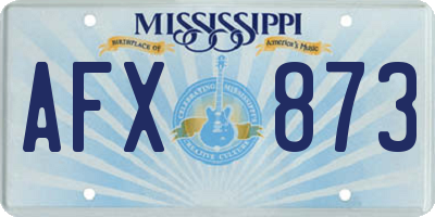 MS license plate AFX873