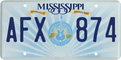 MS license plate AFX874