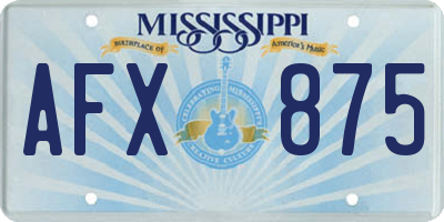 MS license plate AFX875