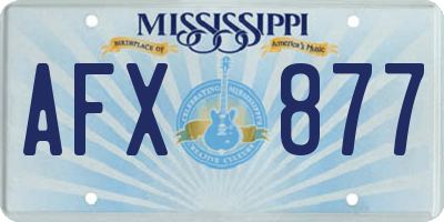 MS license plate AFX877