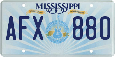 MS license plate AFX880