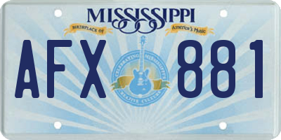 MS license plate AFX881