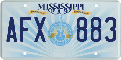 MS license plate AFX883