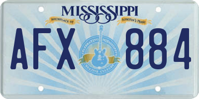 MS license plate AFX884
