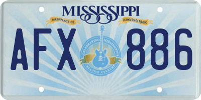 MS license plate AFX886