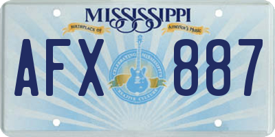 MS license plate AFX887