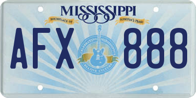 MS license plate AFX888