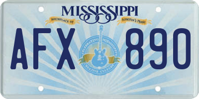 MS license plate AFX890
