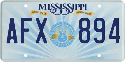 MS license plate AFX894
