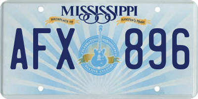 MS license plate AFX896
